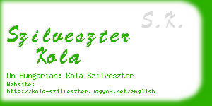 szilveszter kola business card